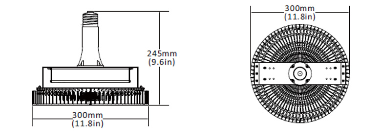 LED High Bay Retrofit Bulb dimensions